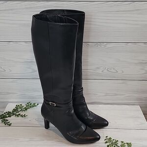 Lifestride Guild Tall Boots Black Knee-High Women's Size 7.5